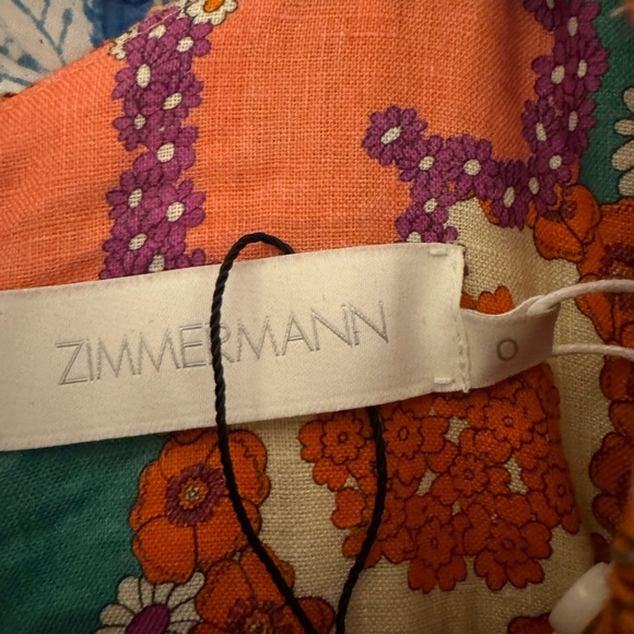 NWT Zimmermann Lola Floral Puff Sleeve Mini Dress - Picture 7 of 8